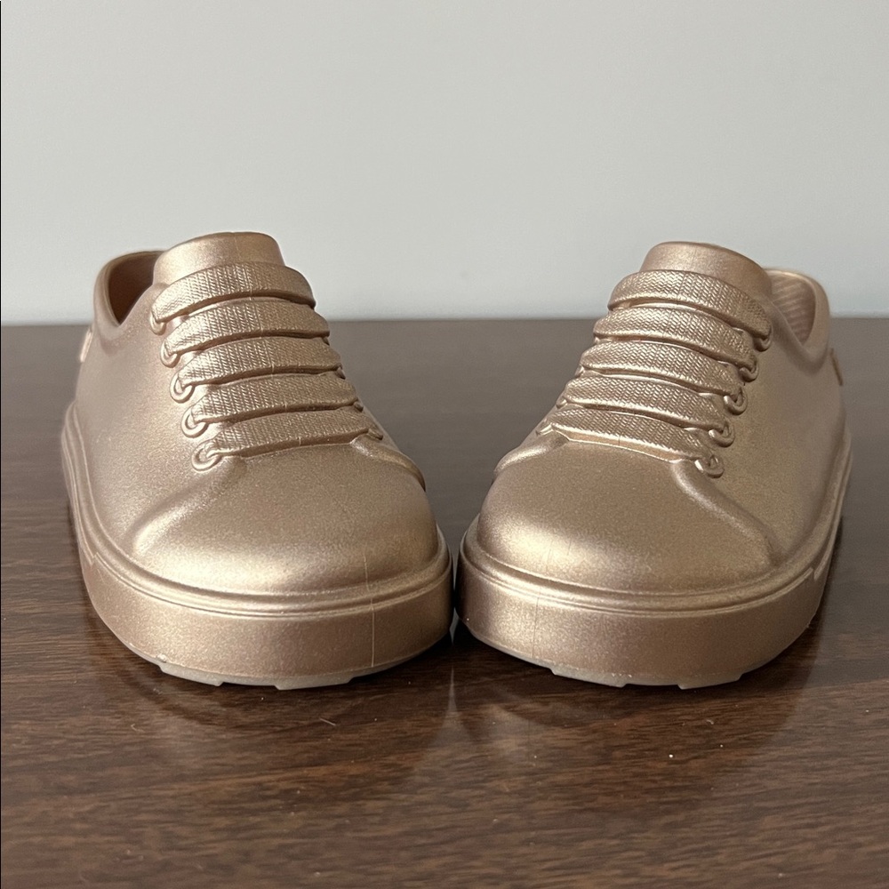 Mini Melissa Metallic Gold/Bronze Sneakers Size 5 Toddler - Picture 5 of 12